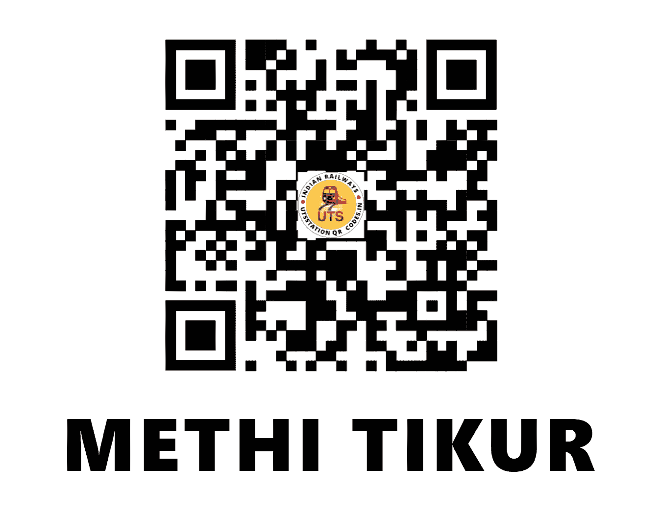 UTS QR Code for METHI TIKUR - METR (NR - UTTAR PRADESH)